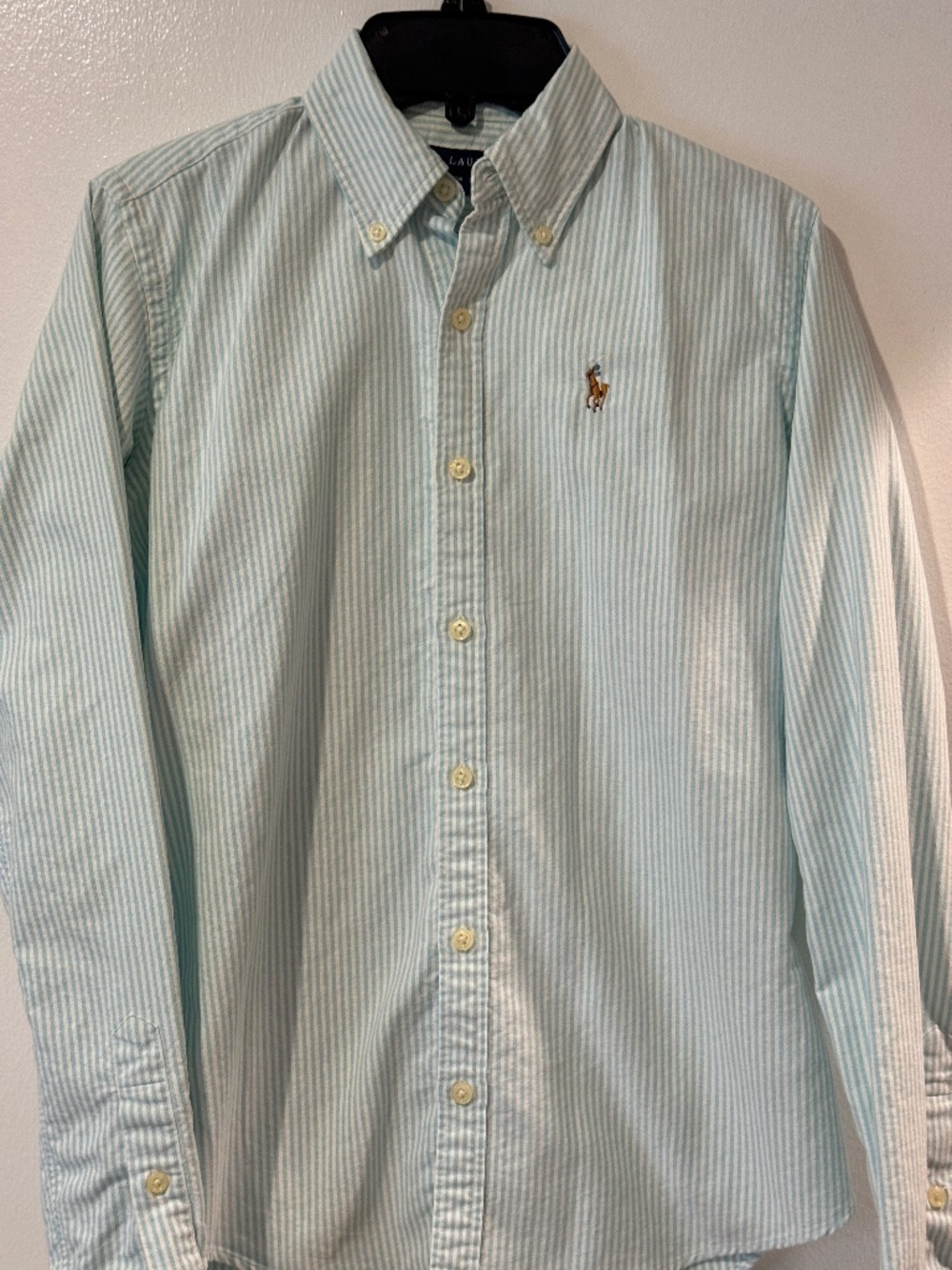 Ralph Lauren Slim Fit Teal Striped Button Down